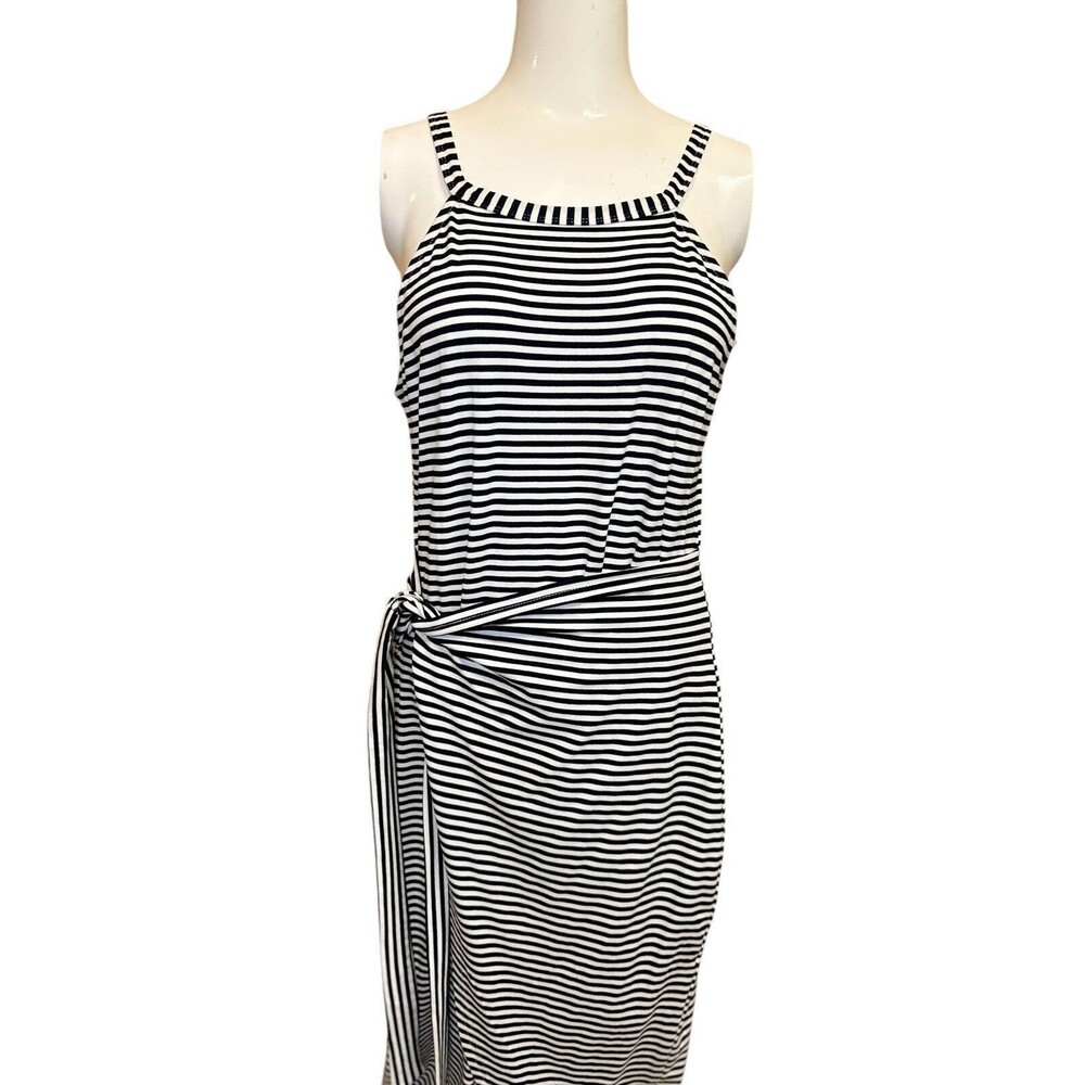 NWT Merokeety dress M striped sarong style sleeveless summer preppy minimalist